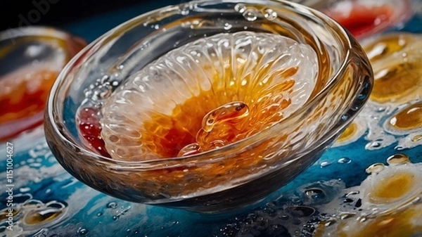 Obraz "The Essence of Sake: Abstract Art Capturing the Spirit of Sweet Rice Wine"