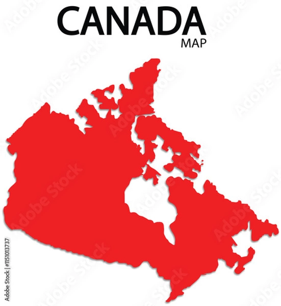 Obraz Canada red colour map trasparatent