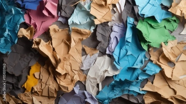 Fototapeta Colorful Crumpled Papers Abstract Texture Background