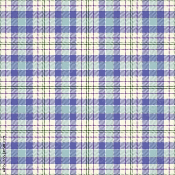 Fototapeta Soft Summer Plaid Check Seamless Pattern - Cute plaid check repeating pattern design
