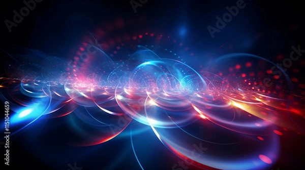 Fototapeta Vibrant and Dynamic Abstract Background with Blurred Lights and Circles