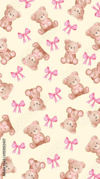 Obraz teddy bear with pink coquette
