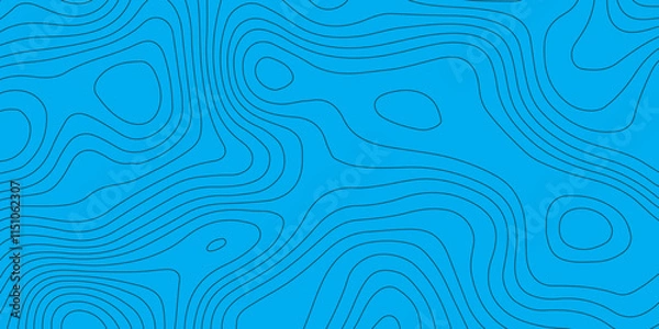 Fototapeta Abstract blue topography geographic contour map background .topography blue paper and black waves lines backdrop background .modern geographic contour map vector illustration .