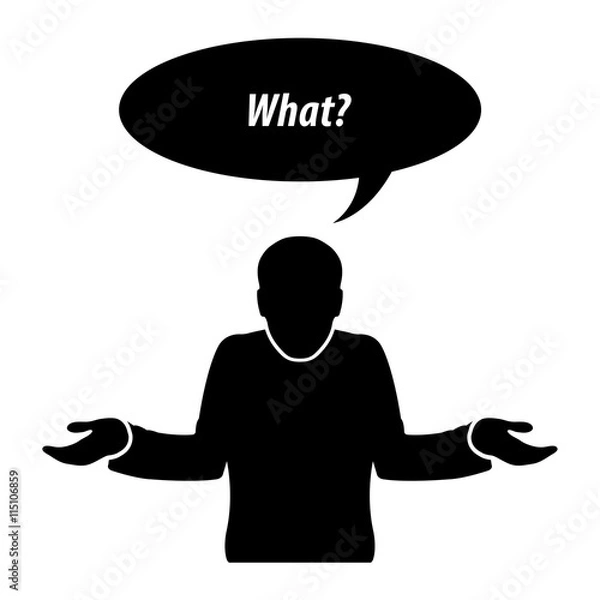 Fototapeta Vector ask man icon - What?