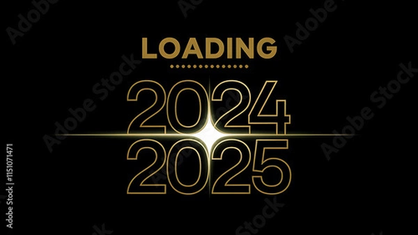 Obraz A Bold Graphic Design of 2024 and 2025 for New Year's Celebrations