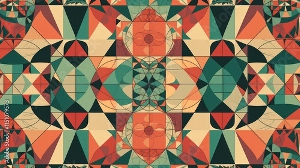 Fototapeta Abstract Geometric Kaleidoscope Pattern Design
