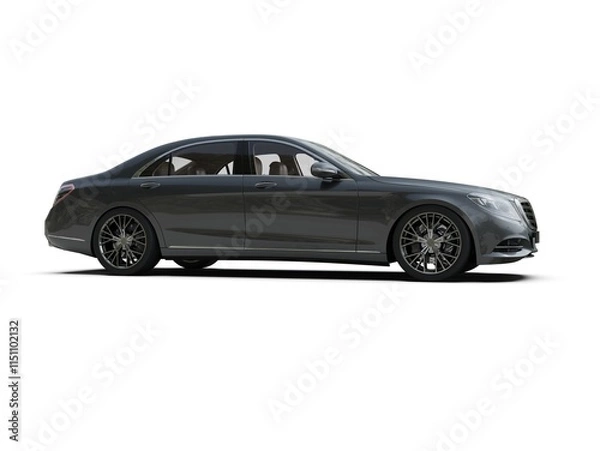Obraz 3d render: Car White Blank Template, 3d White Car Icon
