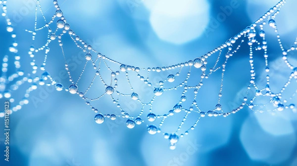 Obraz A close-up of dew-covered spid 5682