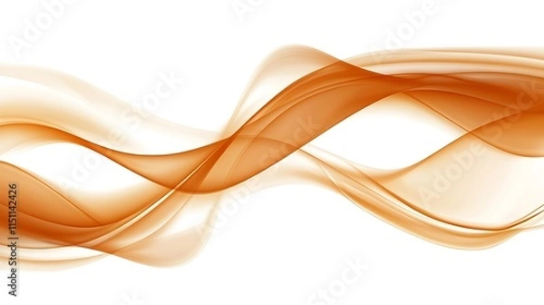 Fototapeta Abstract orange wave on white background. (2)