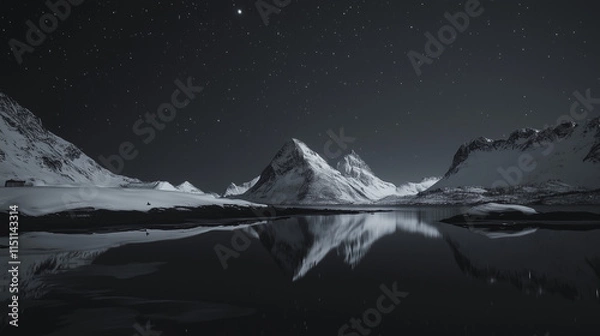 Fototapeta Snow-covered mountain view, Netherlands