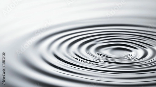Fototapeta Close-up of concentric ripples on a still water surface, creating a minimalist and serene visual.