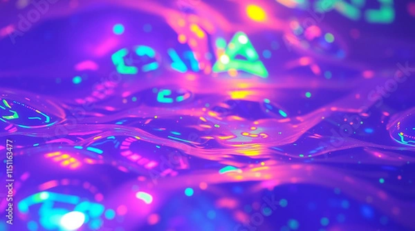 Fototapeta Iridescent Colors and Bioluminescent Glows with Natural Light Effects in 4K Ultra HD Resolution