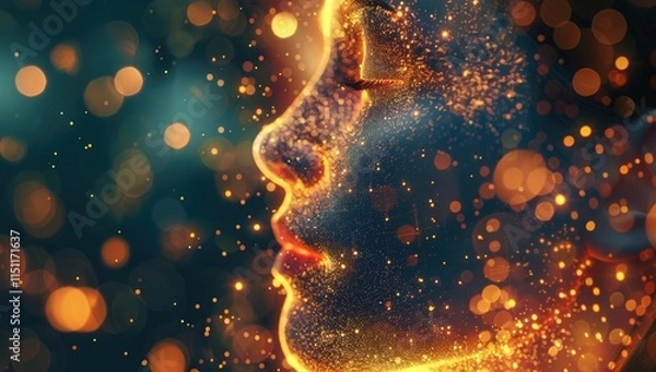 Fototapeta Exploding Mind: A Generative AI Illustration of Annual Collective Mind Concept, Inner World Dreams, Emotions, Imagination, and Creative Mind Themes