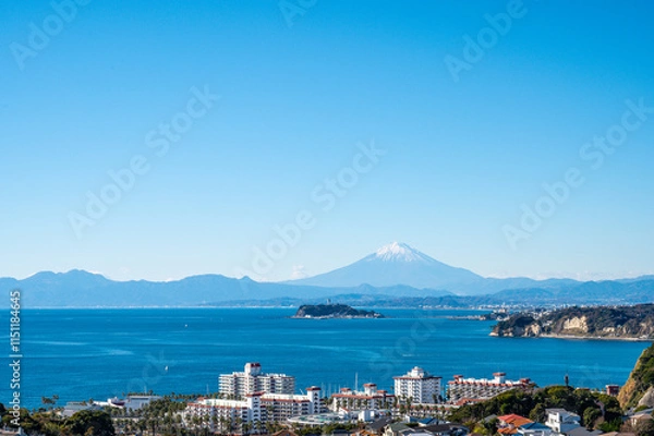 Fototapeta 神奈川県逗子市披露山からの富士山