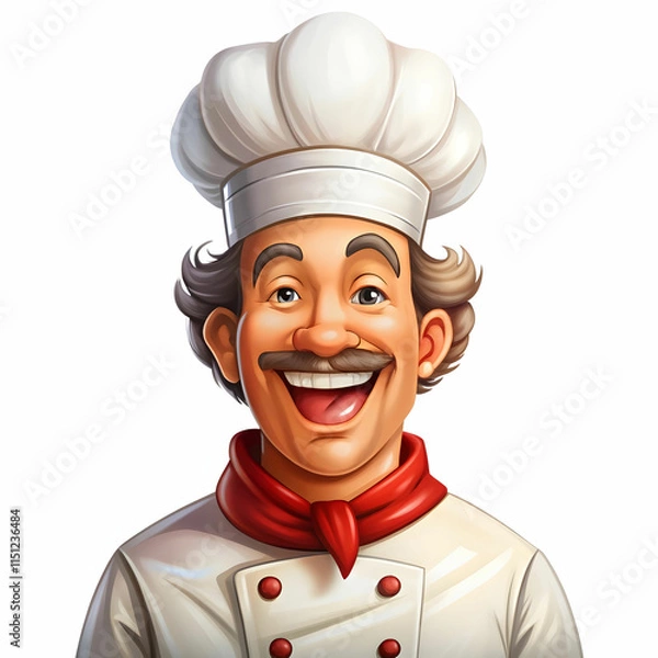 Obraz chef smiling over on white background