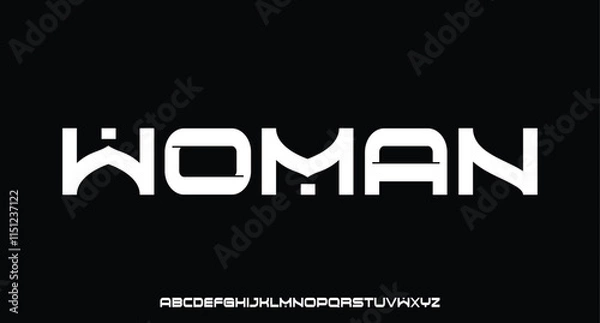 Fototapeta Abstract technology science alphabet font. digital space typography vector illustration design