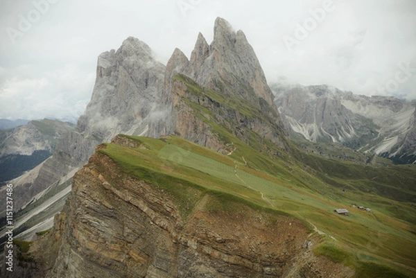 Fototapeta view of the Seceda area in the Italian Dolomites