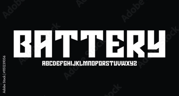 Fototapeta Abstract technology space font and alphabet. techno and fashion fonts designs. Typography digital sci-fi movie concept. vector illustration