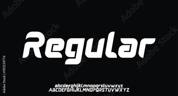 Fototapeta Minimal modern alphabet fonts and numbers. Abstract urban font typography typeface uppercase. vector illustration
