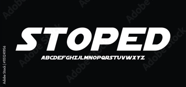 Fototapeta modern bold futuristic display font vector in slant style
