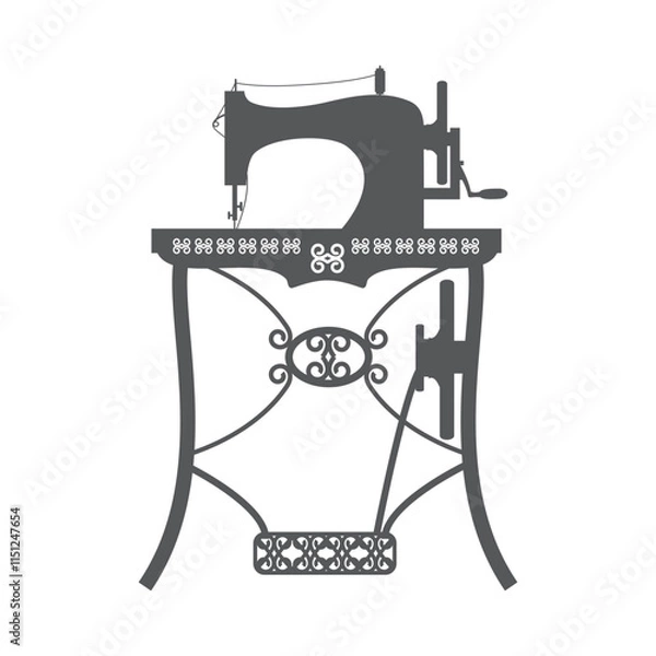 Fototapeta Manual sew machine icon. Simple illustration of manual sew machine icon for web design isolated on w

