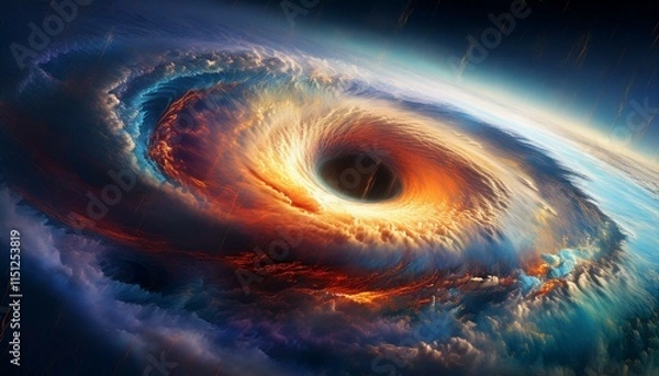 Fototapeta Nature's force is evident in the hurricane eye.  
