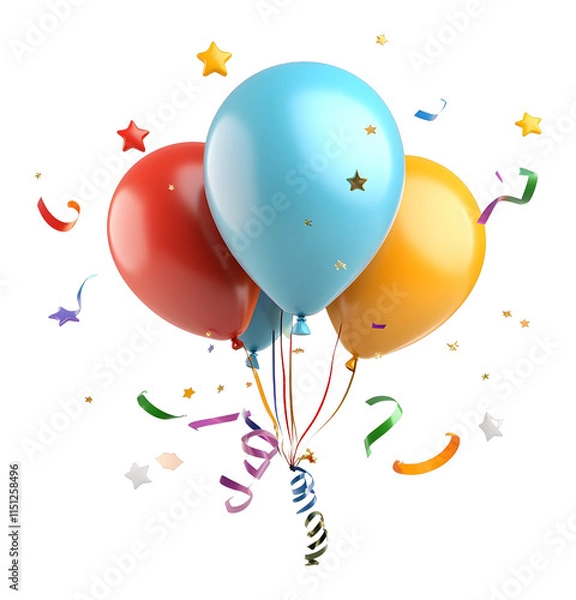Fototapeta Colorful balloons celebration festive party digital image high angle joyful atmosphere