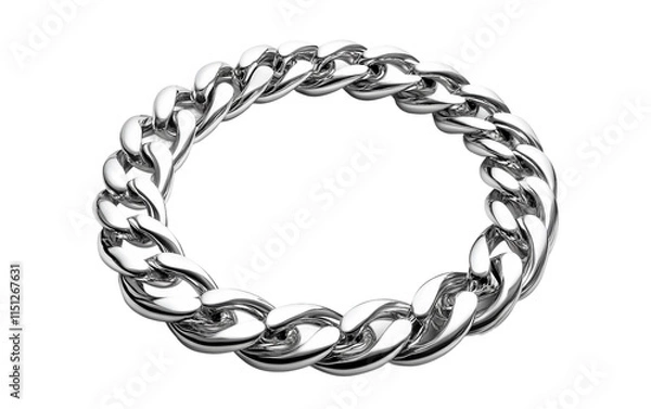 Obraz Silver Chain Ring isolated on transparent Background