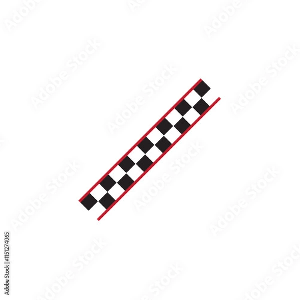 Fototapeta checkered flag red stripes vector