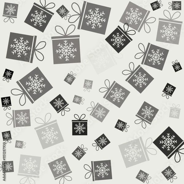 Obraz Black Silhouette Falling Gift Seamless Pattern