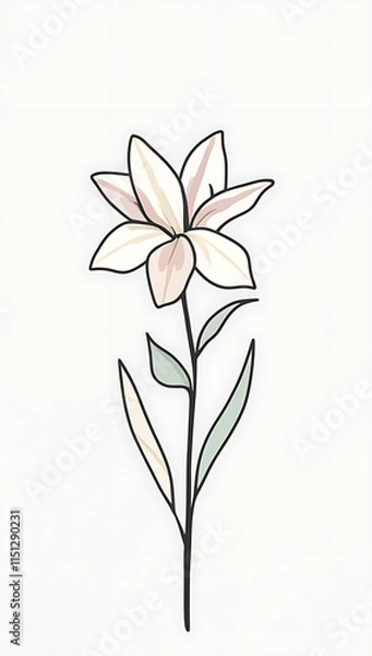 Fototapeta A beautiful vector art illustration of Alstroemerias flowers, showcasing their elegant petals and vibrant colors. Created with generative AI.