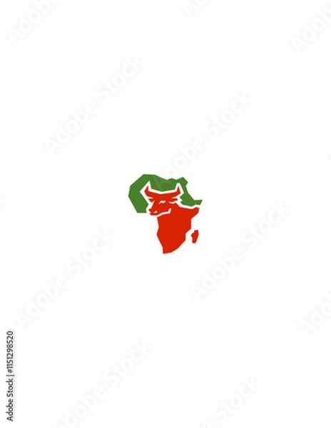 Obraz African map with capped buffalo logo