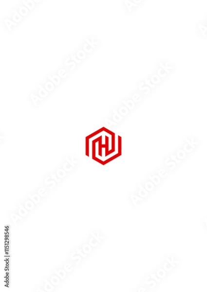 Obraz H letter shape logo