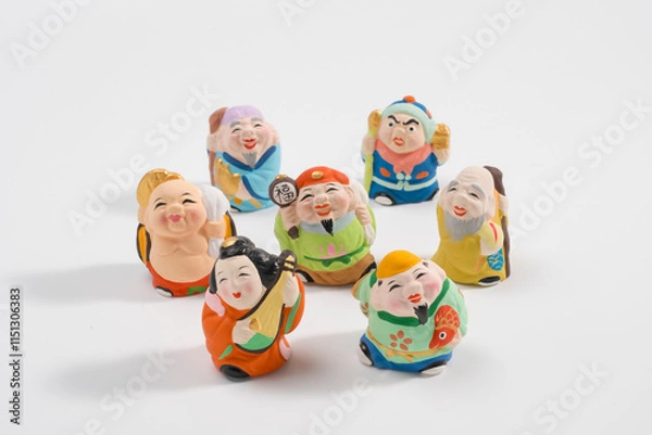 Obraz 縁起物　七福神人形