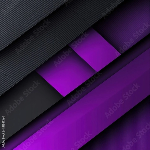 Fototapeta Purple and black striped background with purple squares in the middle
