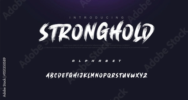 Fototapeta Vector brush style font, alphabet, and typeface