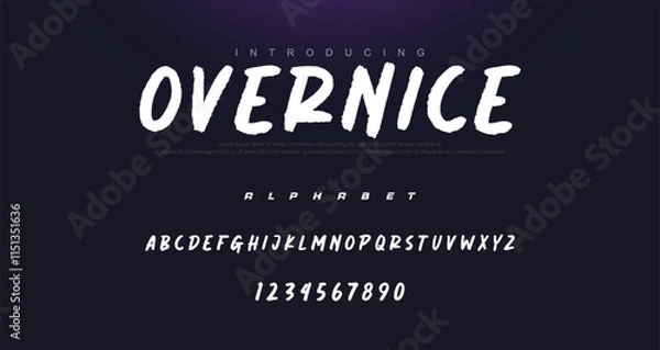 Fototapeta Vector brush style font, alphabet, and typeface
