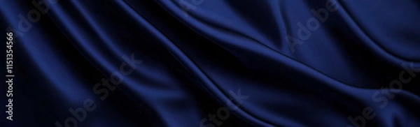 Fototapeta  elegant backdrop for presentation or design elements. Dark blue silk satin cloth.
