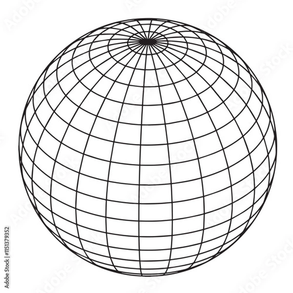 Obraz Illustration of meridian globe line art style