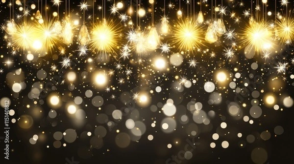 Fototapeta Sparkling Fireworks and Diamonds Festive Background