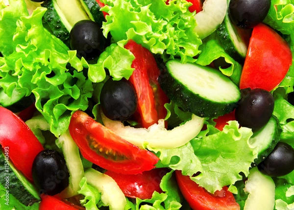 Obraz Background of fresh vegetable salad