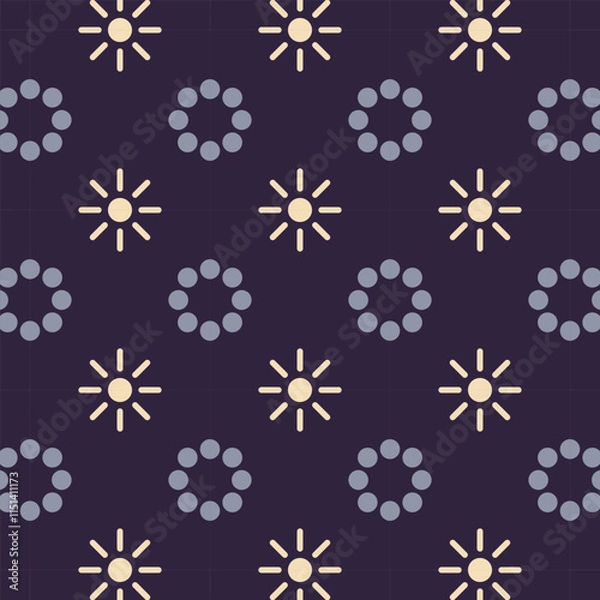 Fototapeta retro pattern space abstract shapes sun planet retro colors