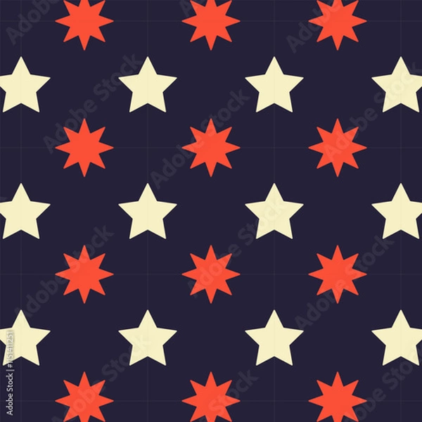 Fototapeta retro star pattern template design classic colors cover design