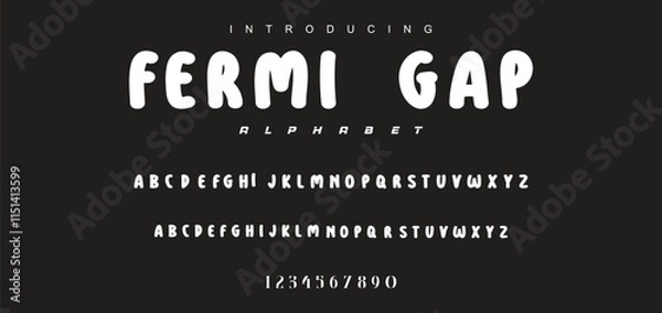 Fototapeta Playful cartoon Font, funky typeface for joyful brings life designs like children's artwork, birthday invitations, playful branding, and carnival typography. Vector typeset