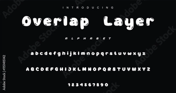 Fototapeta Playful cartoon Font, funky typeface for joyful brings life designs like children's artwork, birthday invitations, playful branding, and carnival typography. Vector typeset