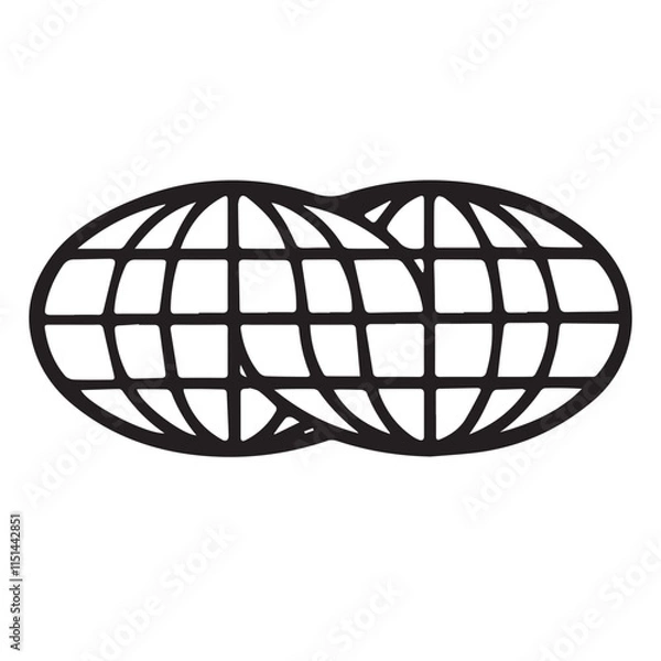 Obraz Globe Y2K black and white