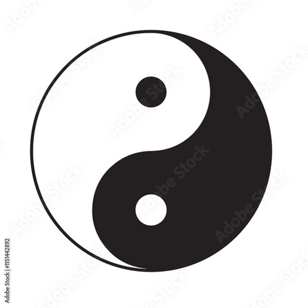 Fototapeta Black and white yin and yang Chinese vectorr