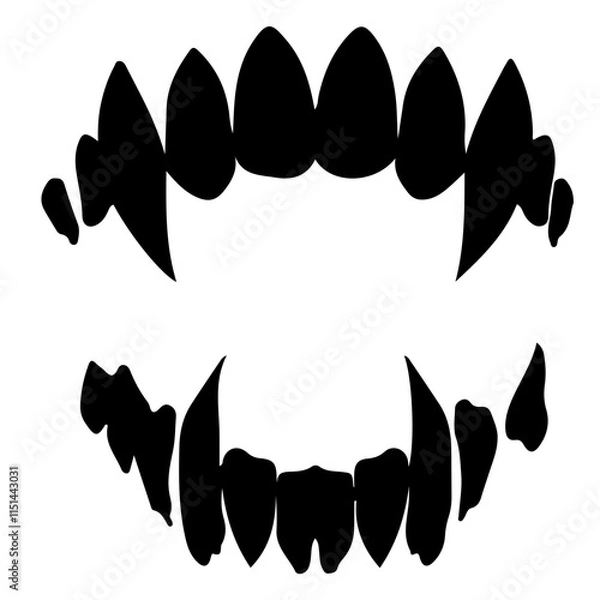 Obraz Black and white vampire dracula teeth