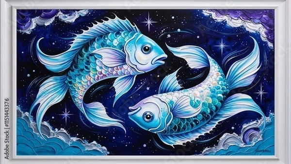 Fototapeta A Vibrant and Intricate Acrylic Painting Depicting Bold Colors, Fluid Brushstrokes, and Detailed Patterns, Creating a Dynamic and Captivating Visual Experience