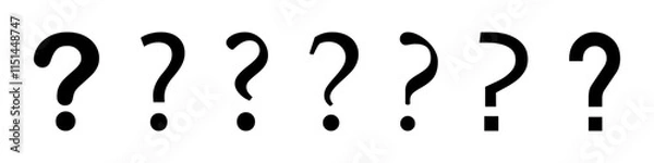 Obraz Question Marks. Question Marks Vector Icons. Questions Vector Icons. Question mark symbols